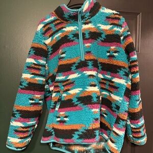 Aztec half zip hoodie